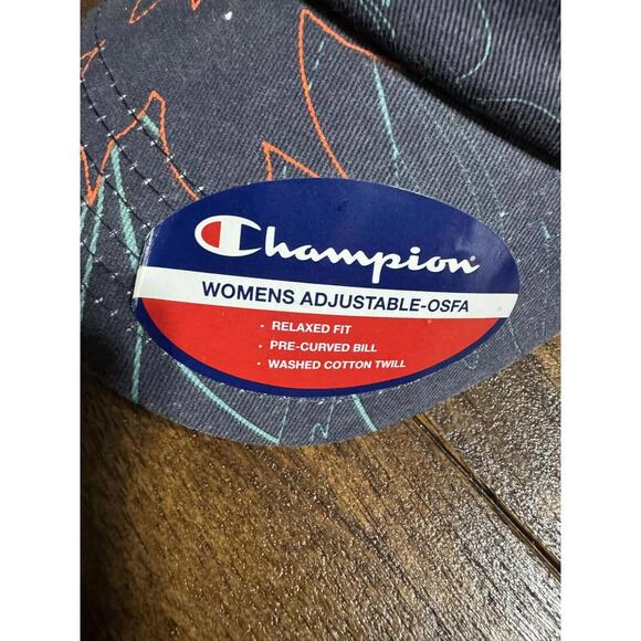 Champion Women's Floral Pattern Cotton Twill Strap Back Baseball Cap OSFA NWT - Picture 4 of 8